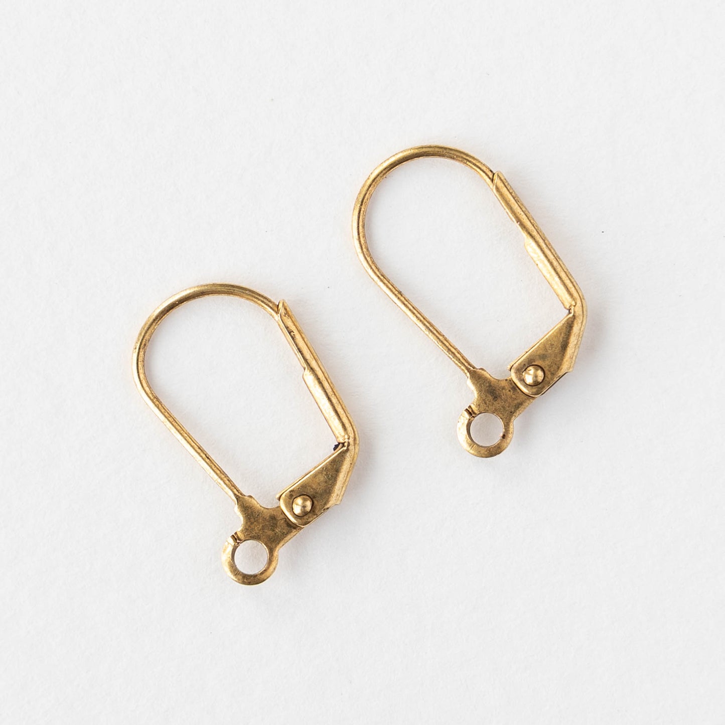 Oval Leverback Ear Wires - Antique Gold - 1 or 6 pair