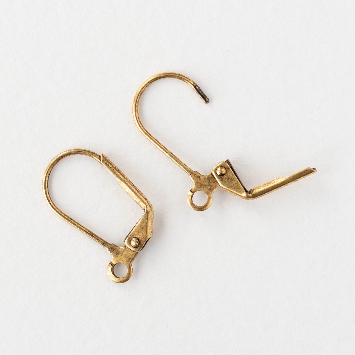 Oval Leverback Ear Wires - Antique Gold - 1 or 6 pair