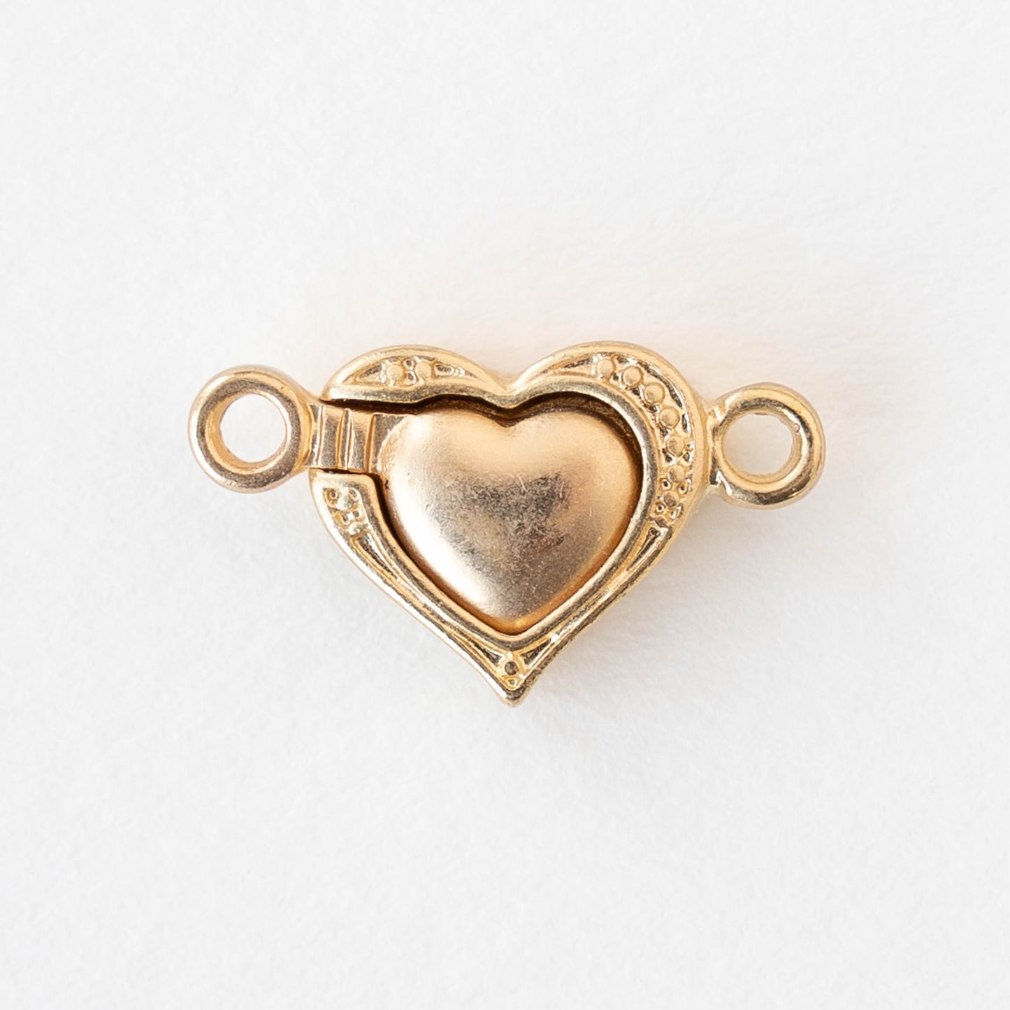 Magnetic Heart Clasp - Matte Gold - 1 clasp