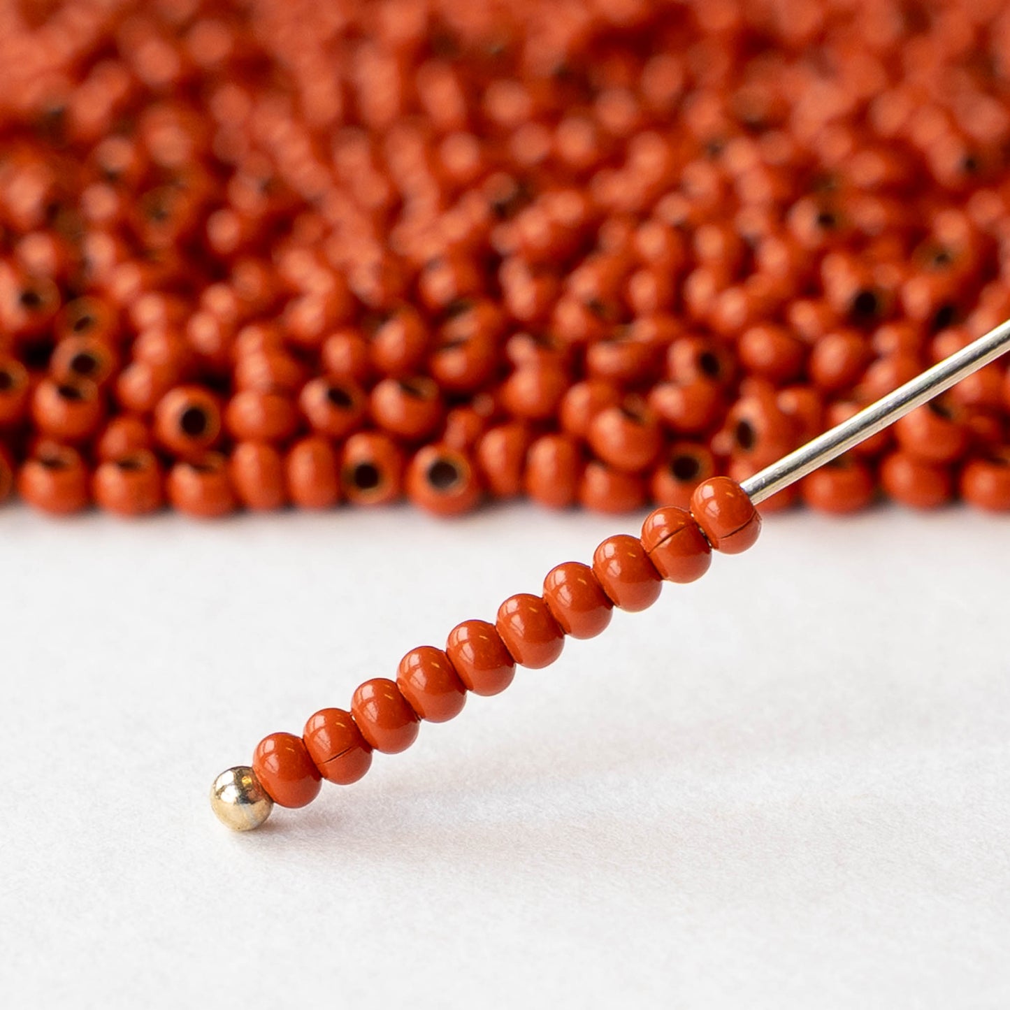 11/0 Metal Seed Beads - Orange ~200 beads