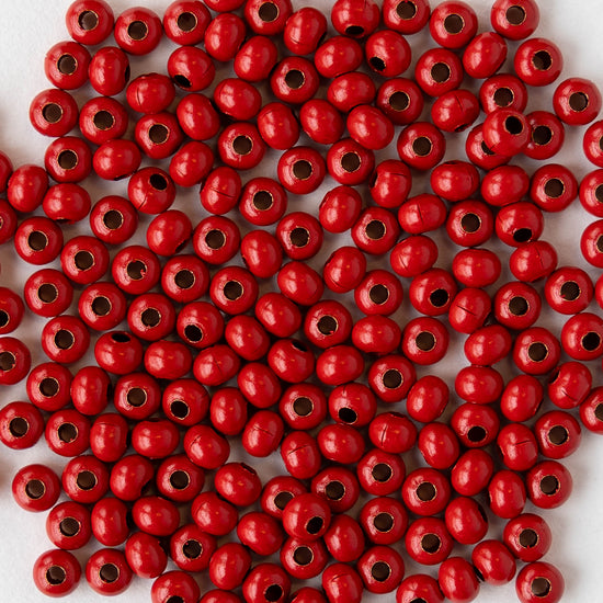 8/0 Metal Seed Beads - Red ~150 beads