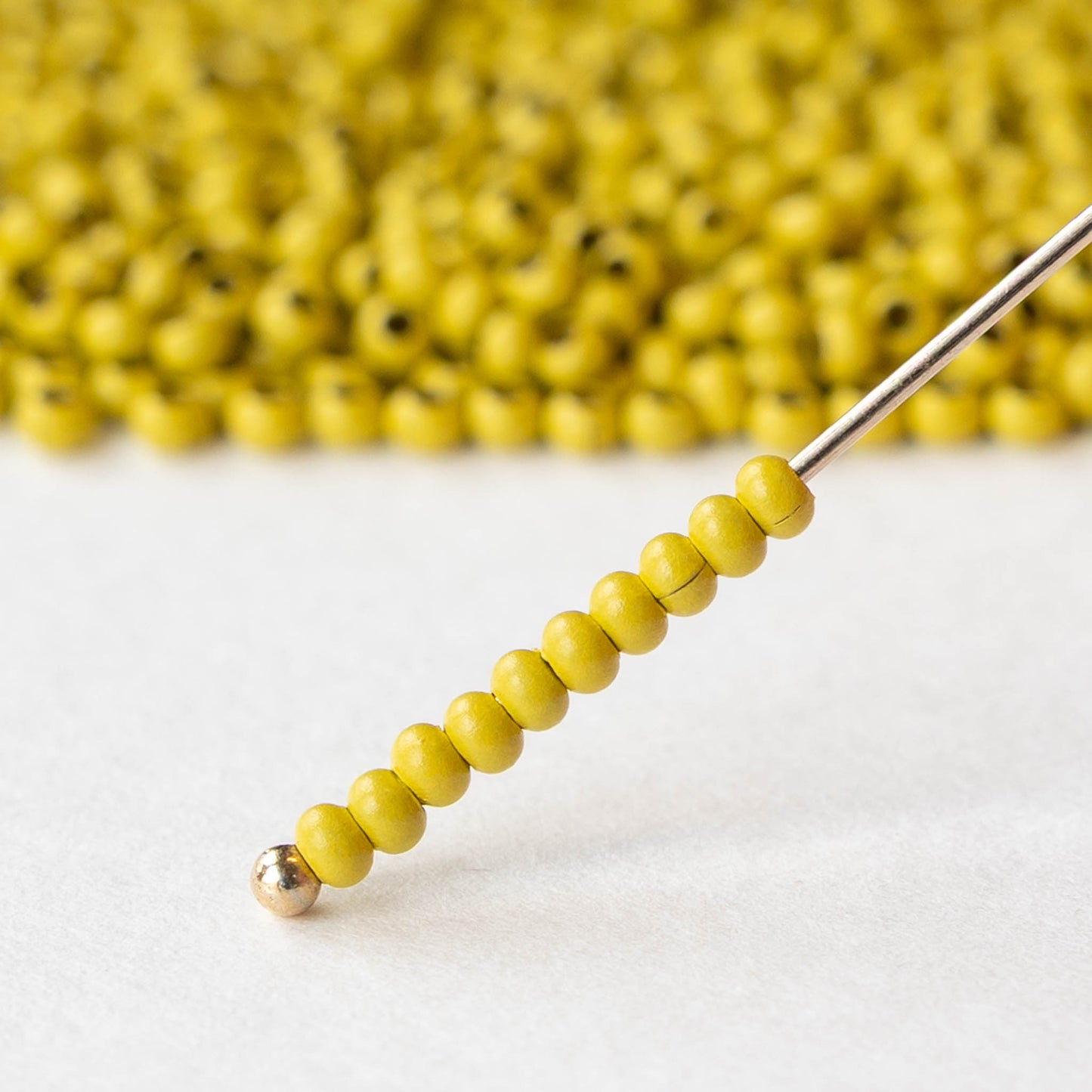 11/0 Metal Seed Beads - Yellow ~200 beads