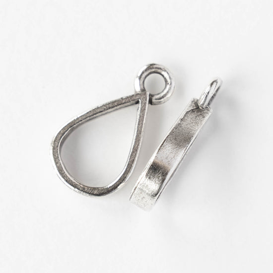 21x12mm Open Drop Pendant - Silver Plated - 1, 2 or 6 pieces