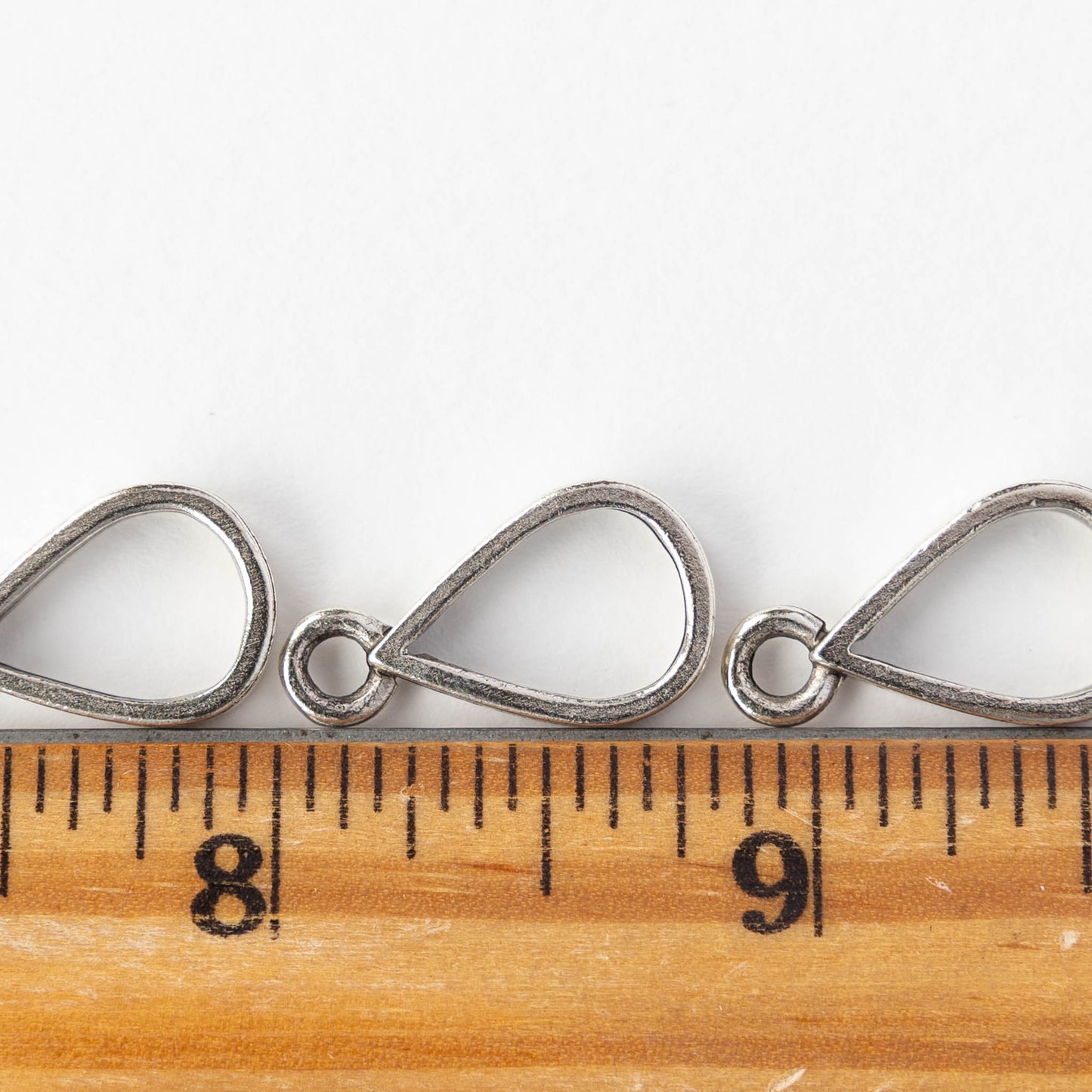 21x12mm Open Drop Pendant - Silver Plated - 1, 2 or 6 pieces