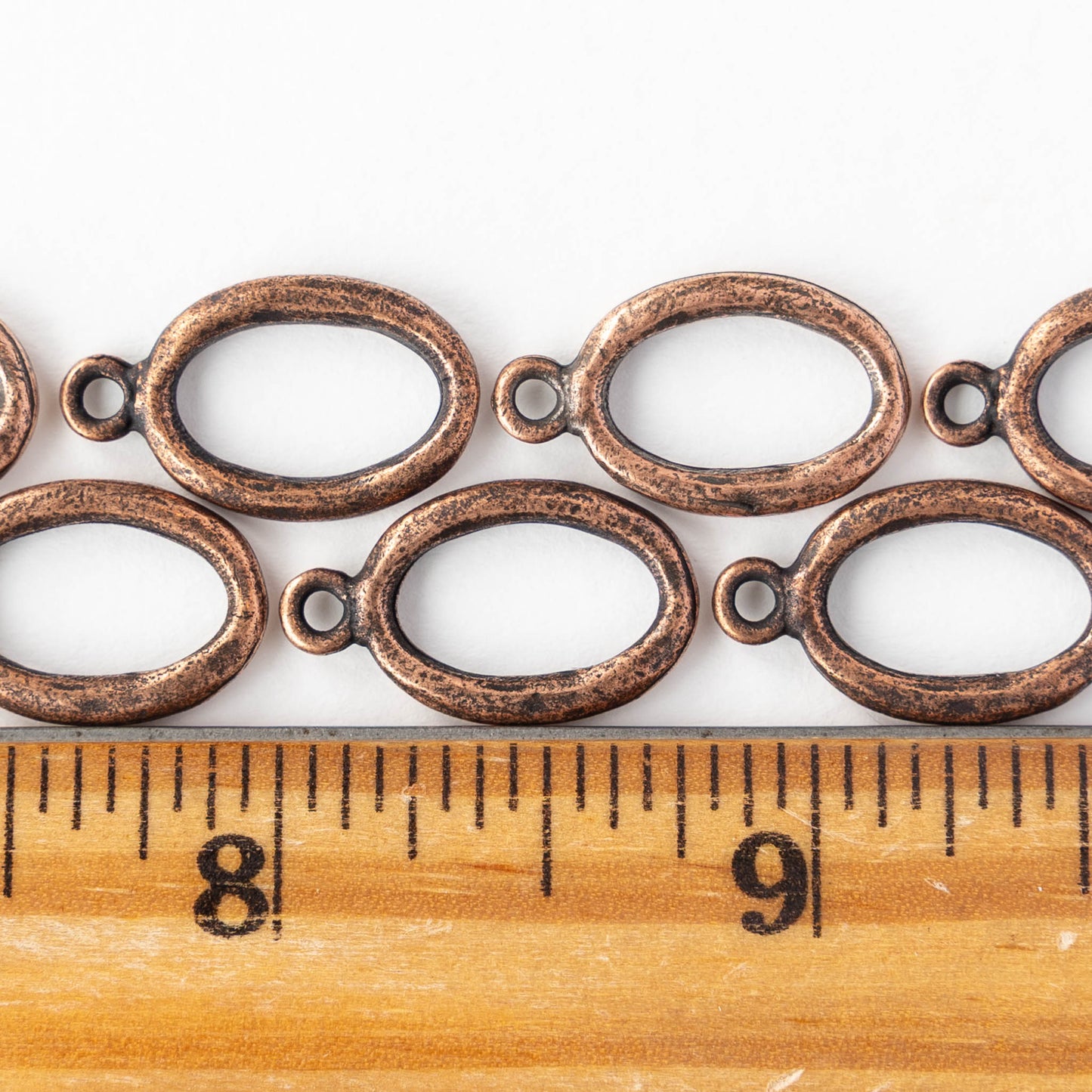 20x12mm Open Oval Pendant - Copper Plated - 1, 2 or 6 pieces