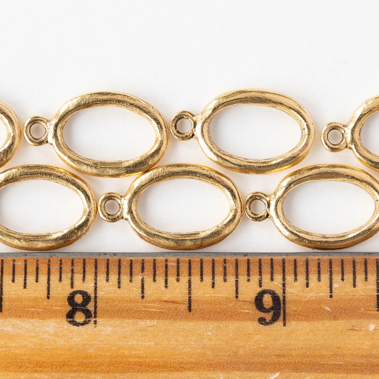 Open Oval Pendant - 24k Gold Plated - 1, 2 or 6 pieces