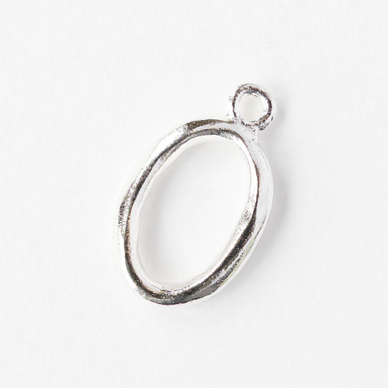 Oval Pendant - Silver Plated - 1, 2 or 6 pieces