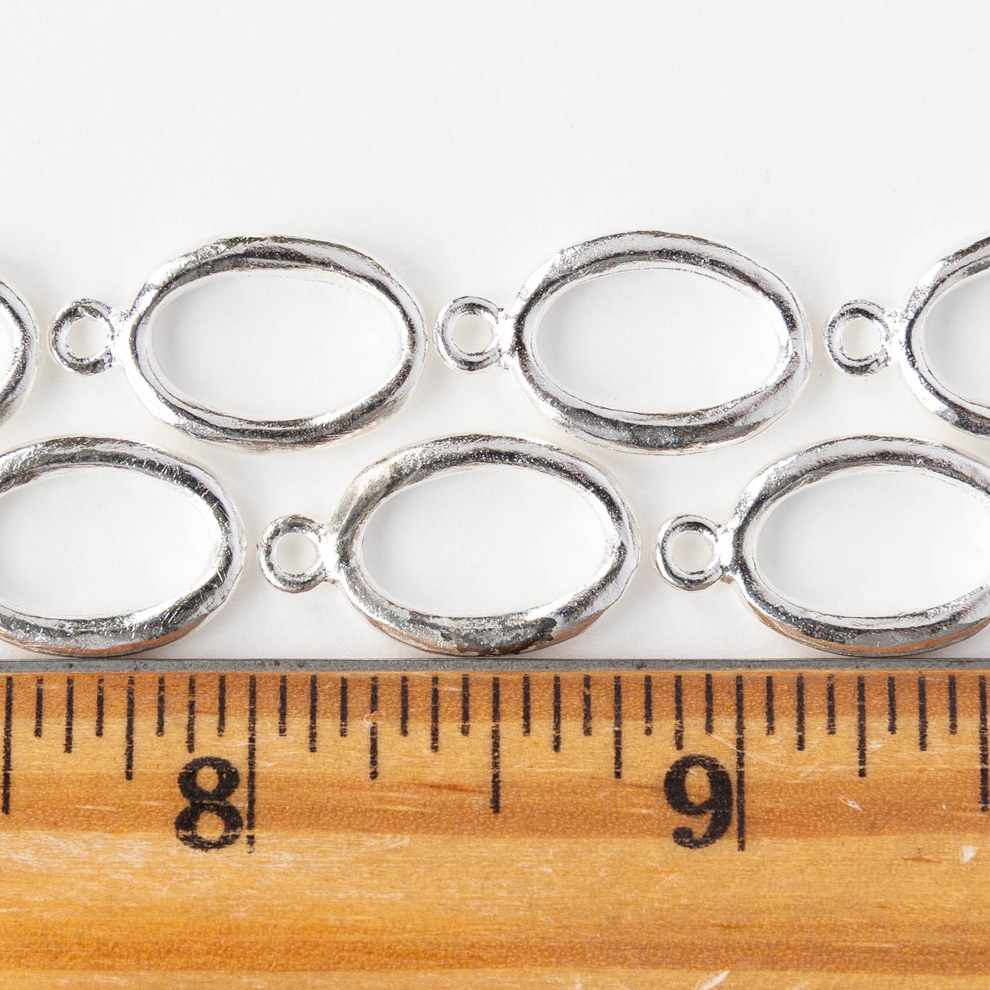 Oval Pendant - Silver Plated - 1, 2 or 6 pieces