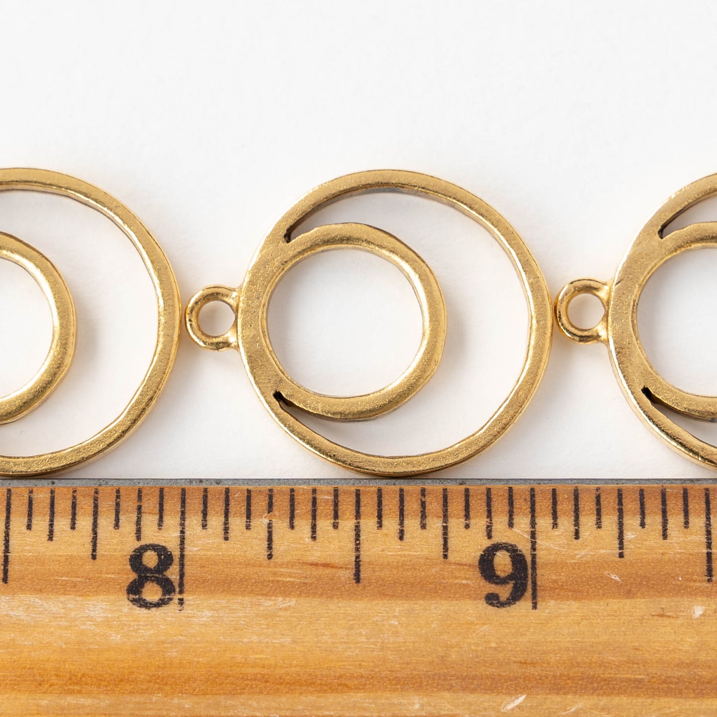 Open Split Circle Pendant - 24k Gold Plated - 1, 2 or 6 pieces