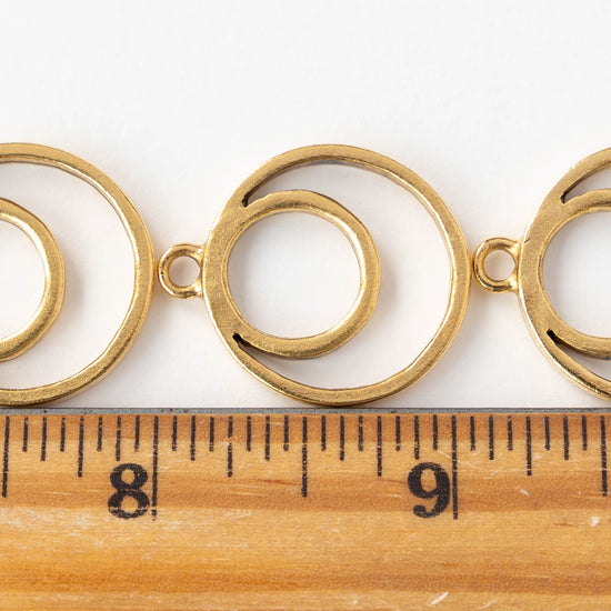 Open Split Circle Pendant - 24k Gold Plated - 1, 2 or 6 pieces