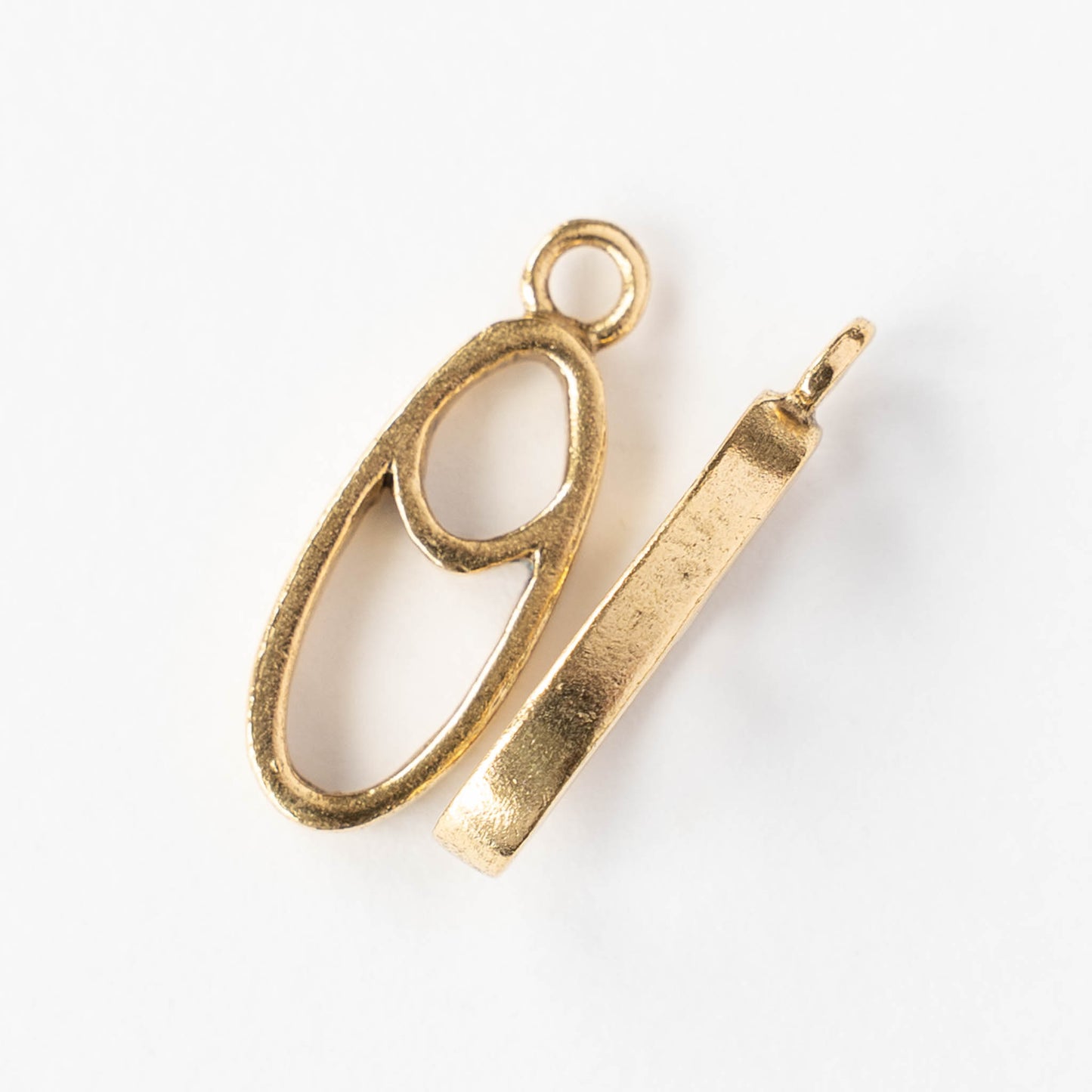 Small Open Split Oval Pendant - 24k Gold Plated - 1, 2 or 6 pieces