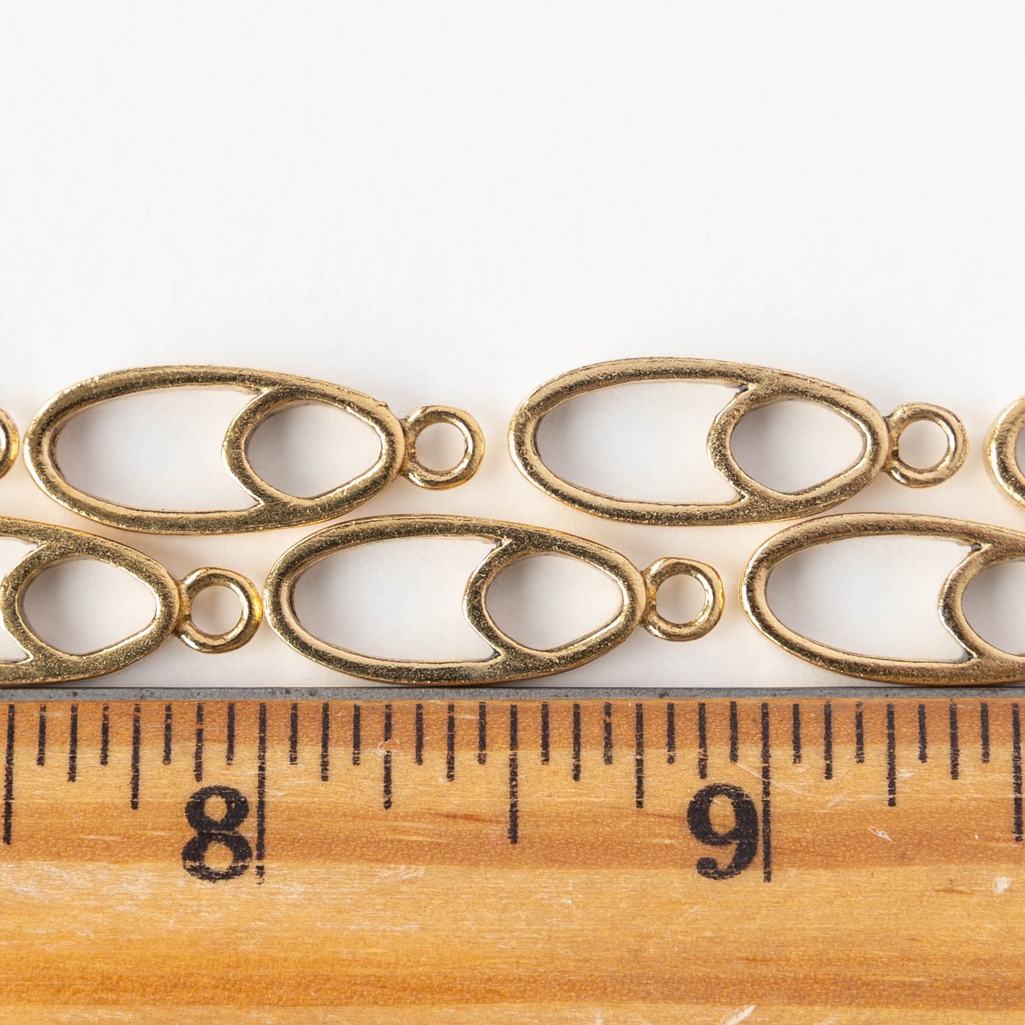 Small Open Split Oval Pendant - 24k Gold Plated - 1, 2 or 6 pieces