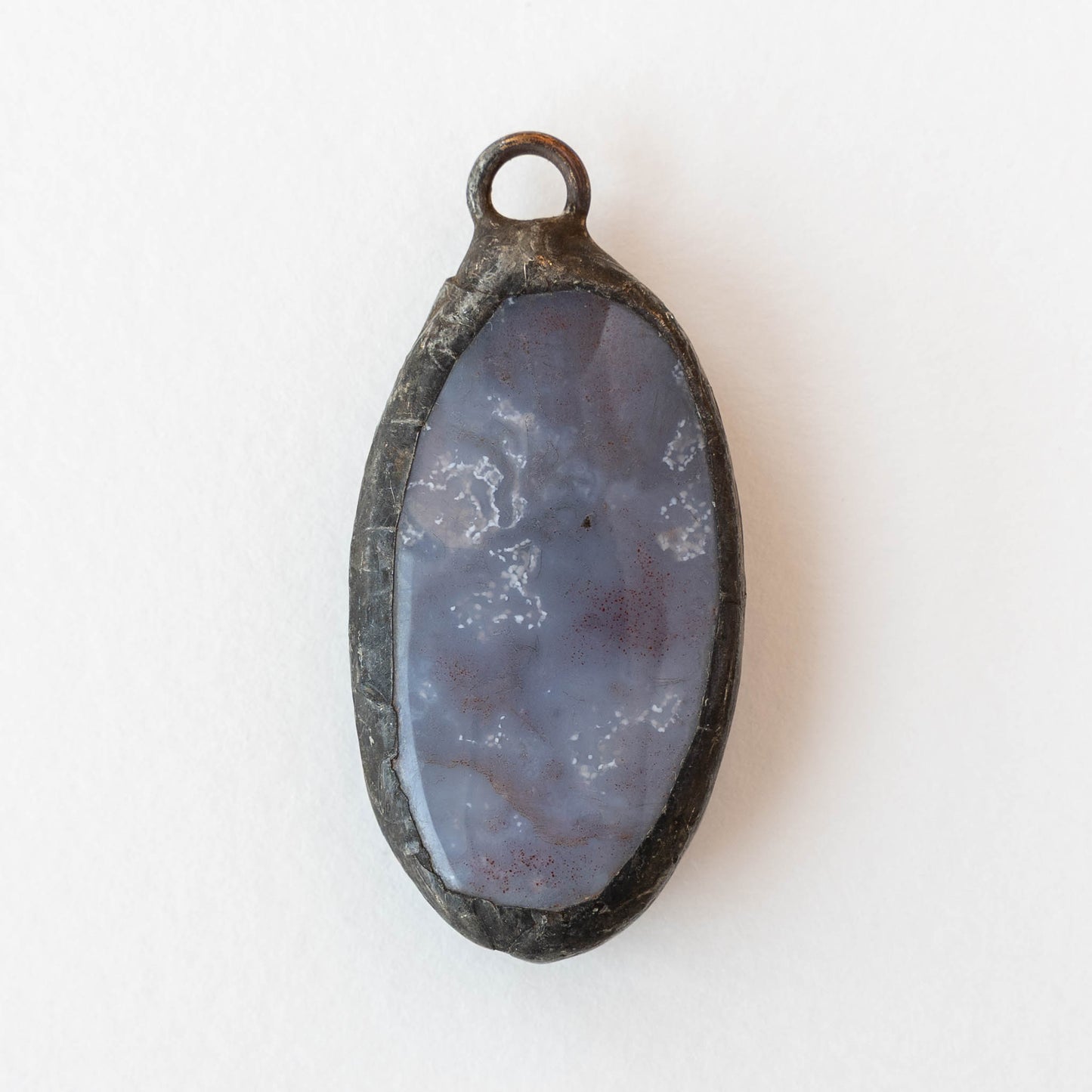 OOAK Stone Oval Pendant - Purple Agate- 1 piece