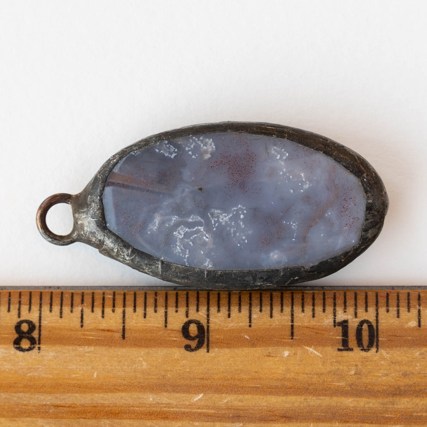 OOAK Stone Oval Pendant - Purple Agate- 1 piece