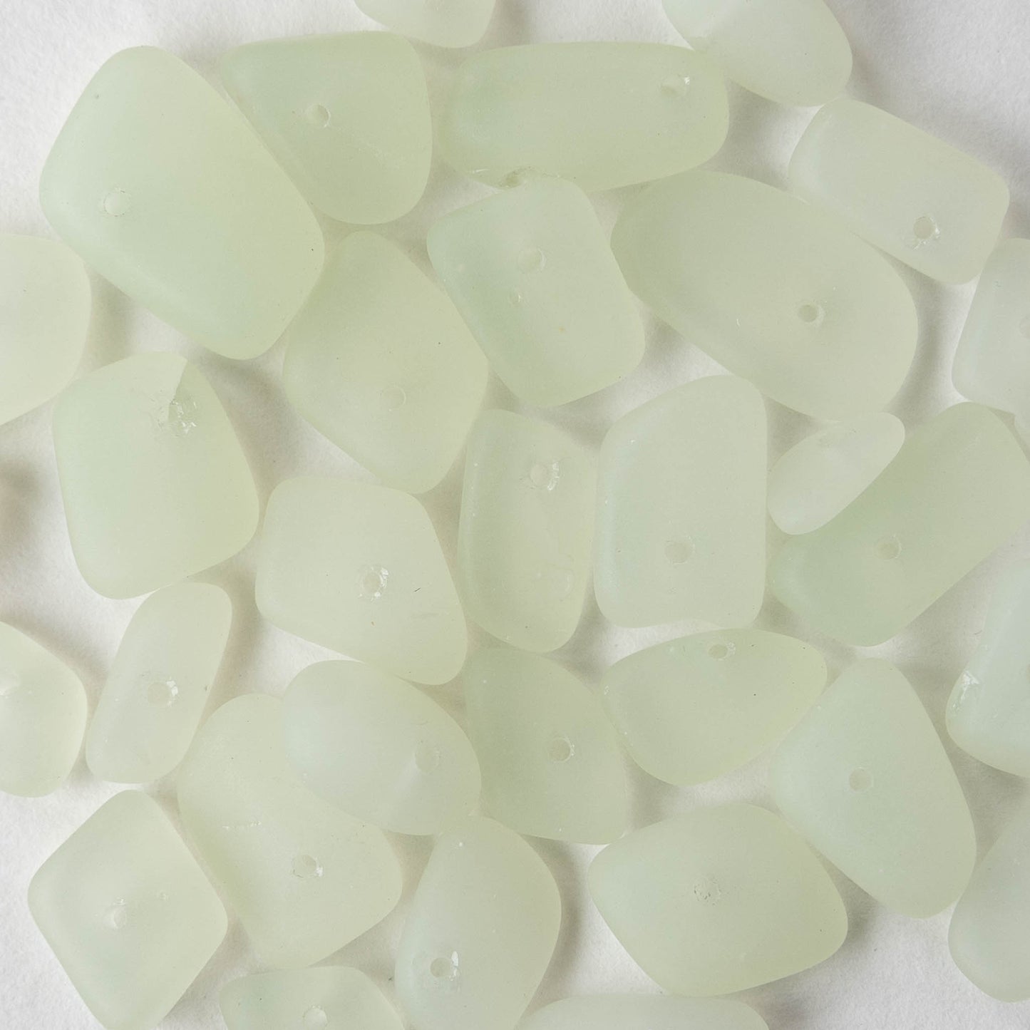 Load image into Gallery viewer, 8-13mm Frosted Glass Pebbles - Very Light Green ~ 50 Beads

