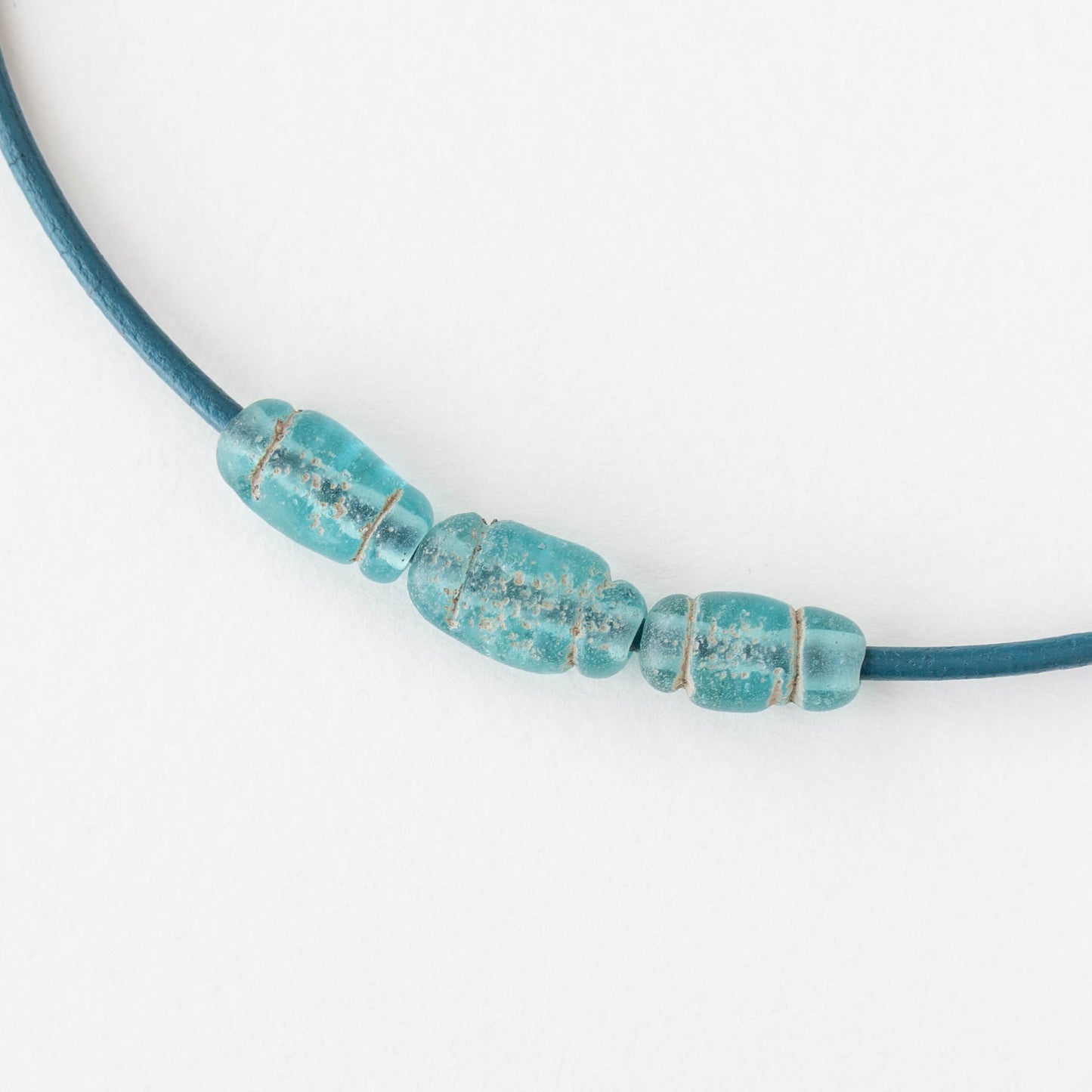 Glass Pompeii Bottle Beads - Aqua Blue - Whole or Half Strand