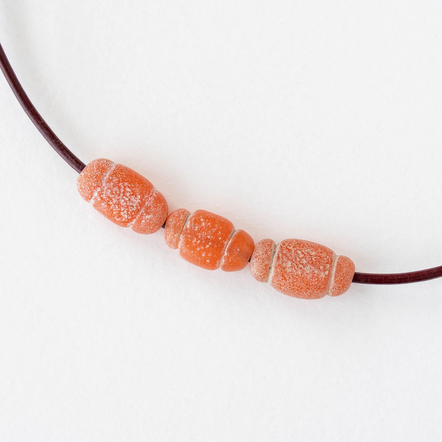 Glass Pompeii Bottle Beads - Orange - Whole or Half Strand