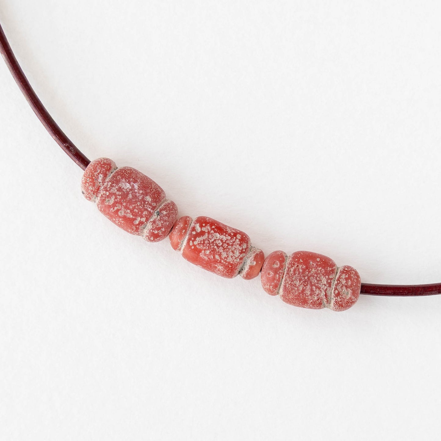 Glass Pompeii Bottle Beads - Red - Whole or Half Strand