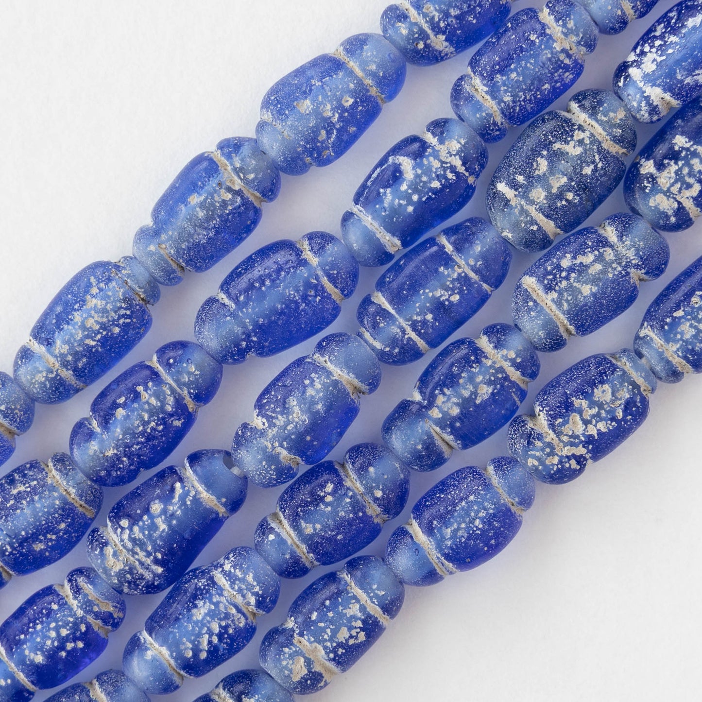 Glass Pompeii Bottle Beads - Sapphire - Whole or Half Strand