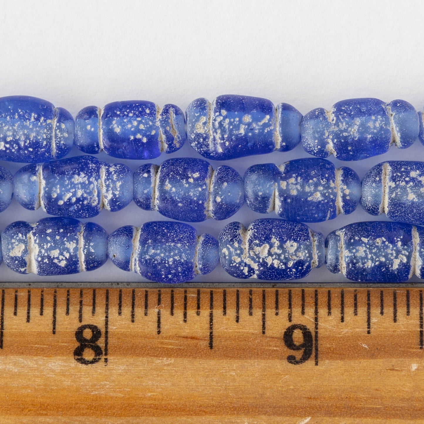 Glass Pompeii Bottle Beads - Sapphire - Whole or Half Strand