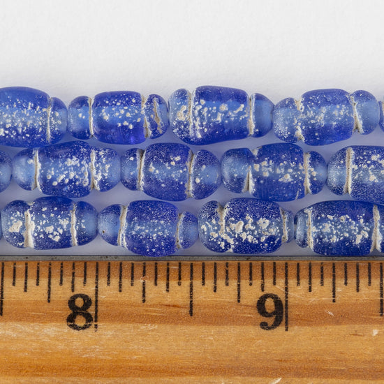 Glass Pompeii Bottle Beads - Sapphire - Whole or Half Strand