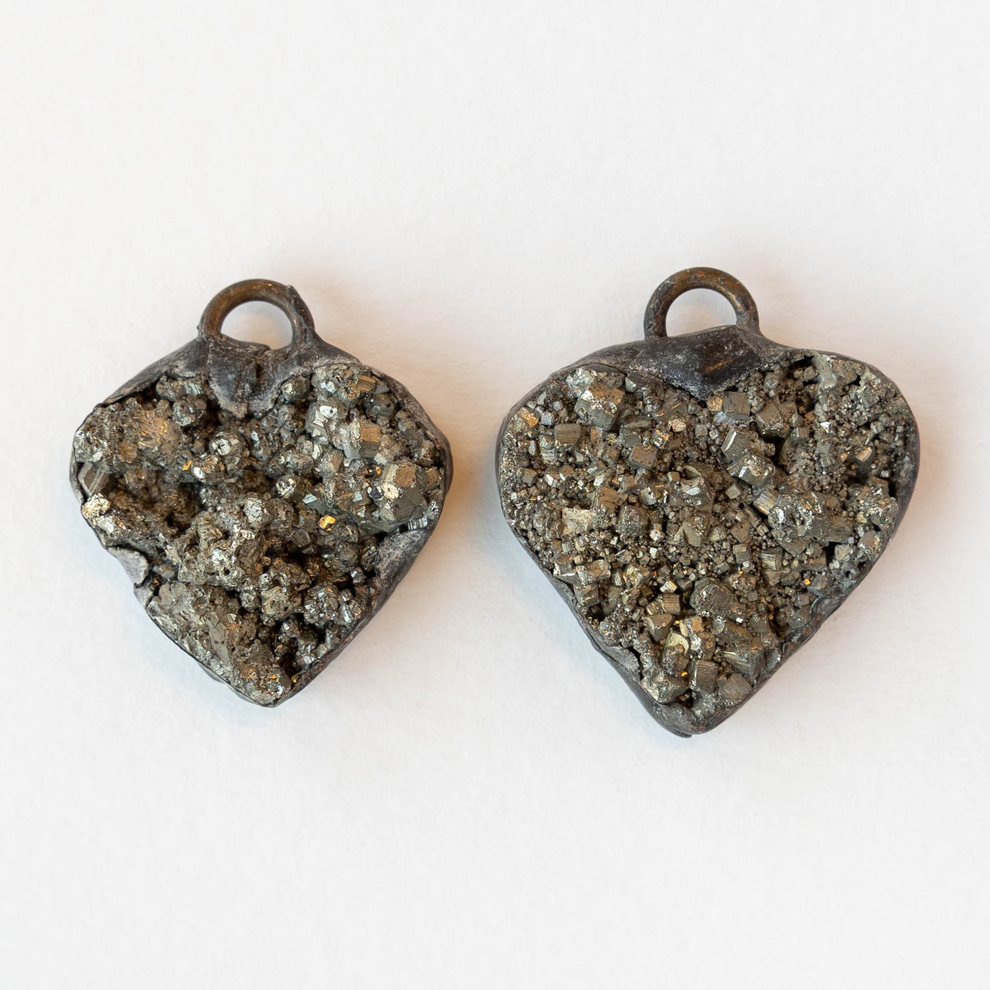 Pyrite Heart Pendants