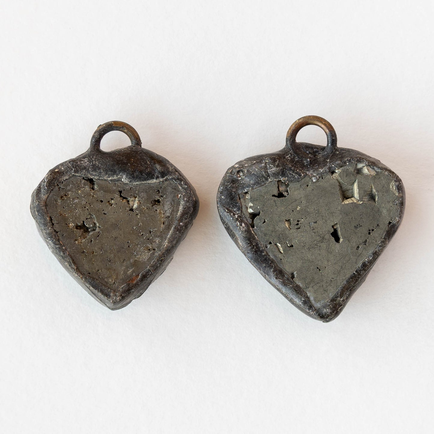 Pyrite Heart Pendants