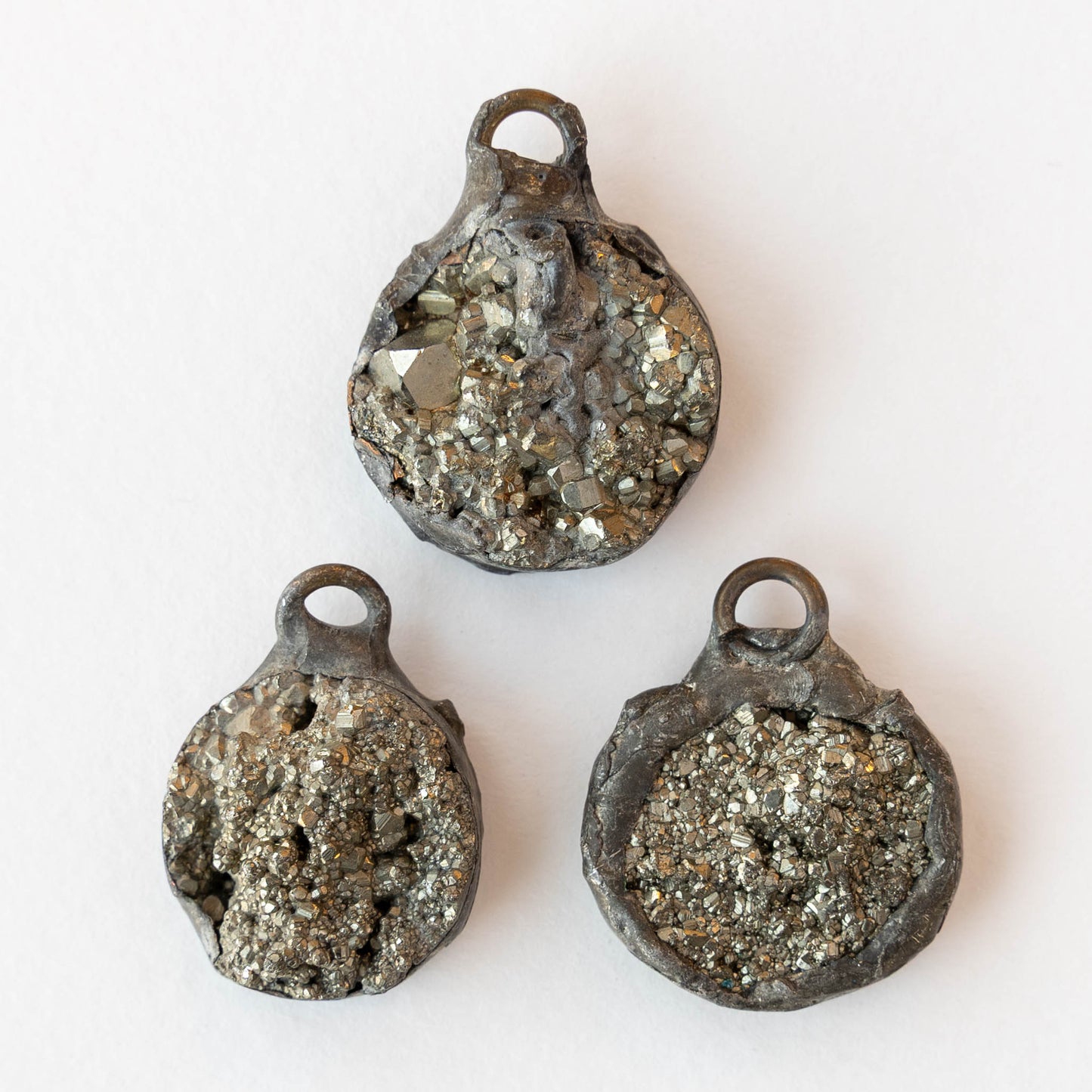 Pyrite Round Pendants