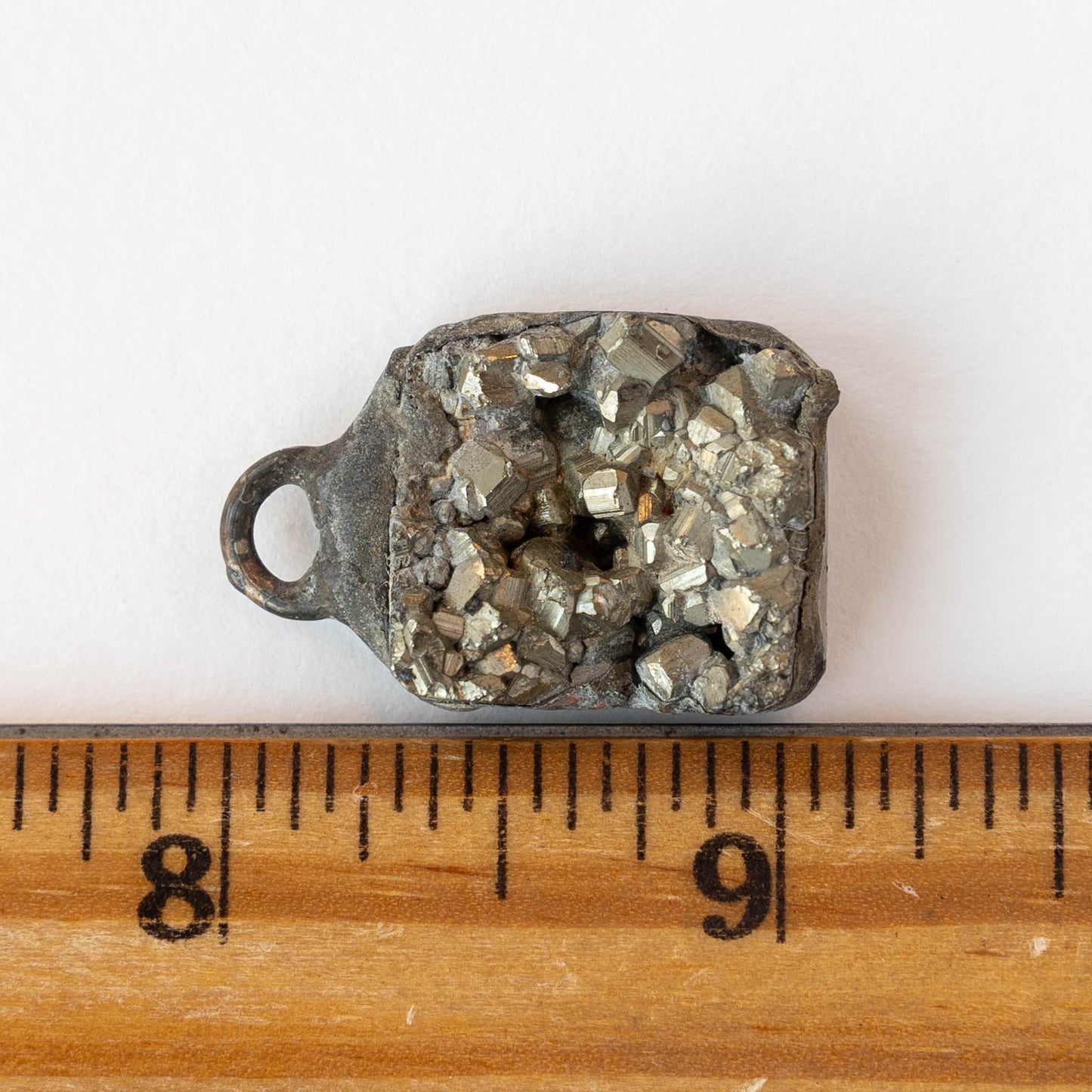 Soldered Pyrite Square Pendant - 1 piece
