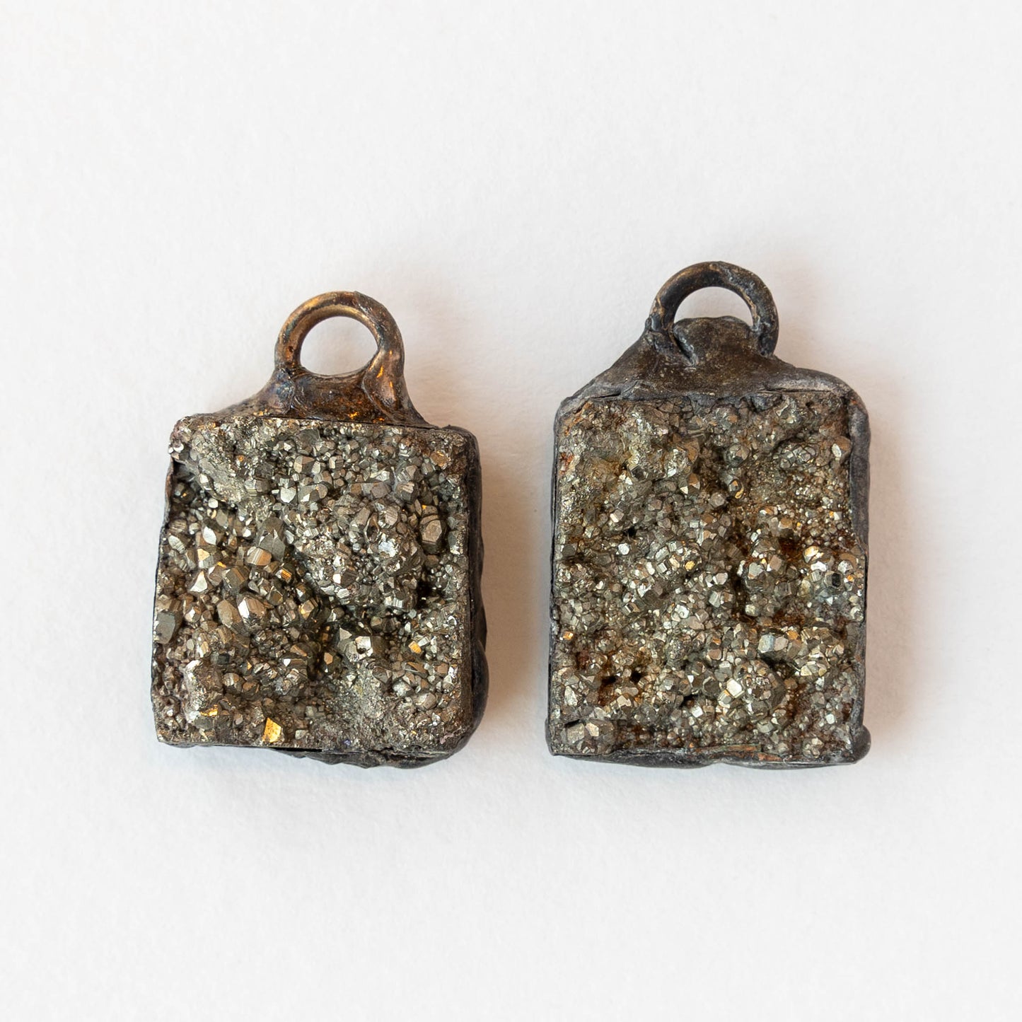 Pyrite Square Pendants