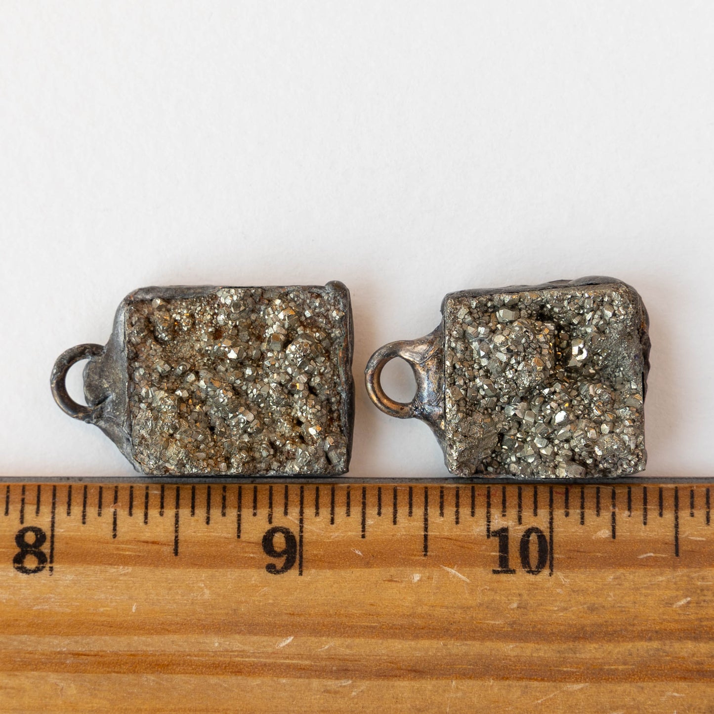 Pyrite Square Pendants
