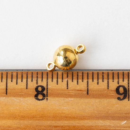 Round Magnetic Clasp - Gold - 1 clasp