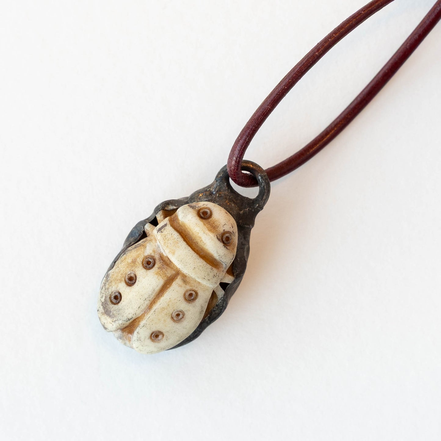 Scarab Pendant - Ivory - 1 piece