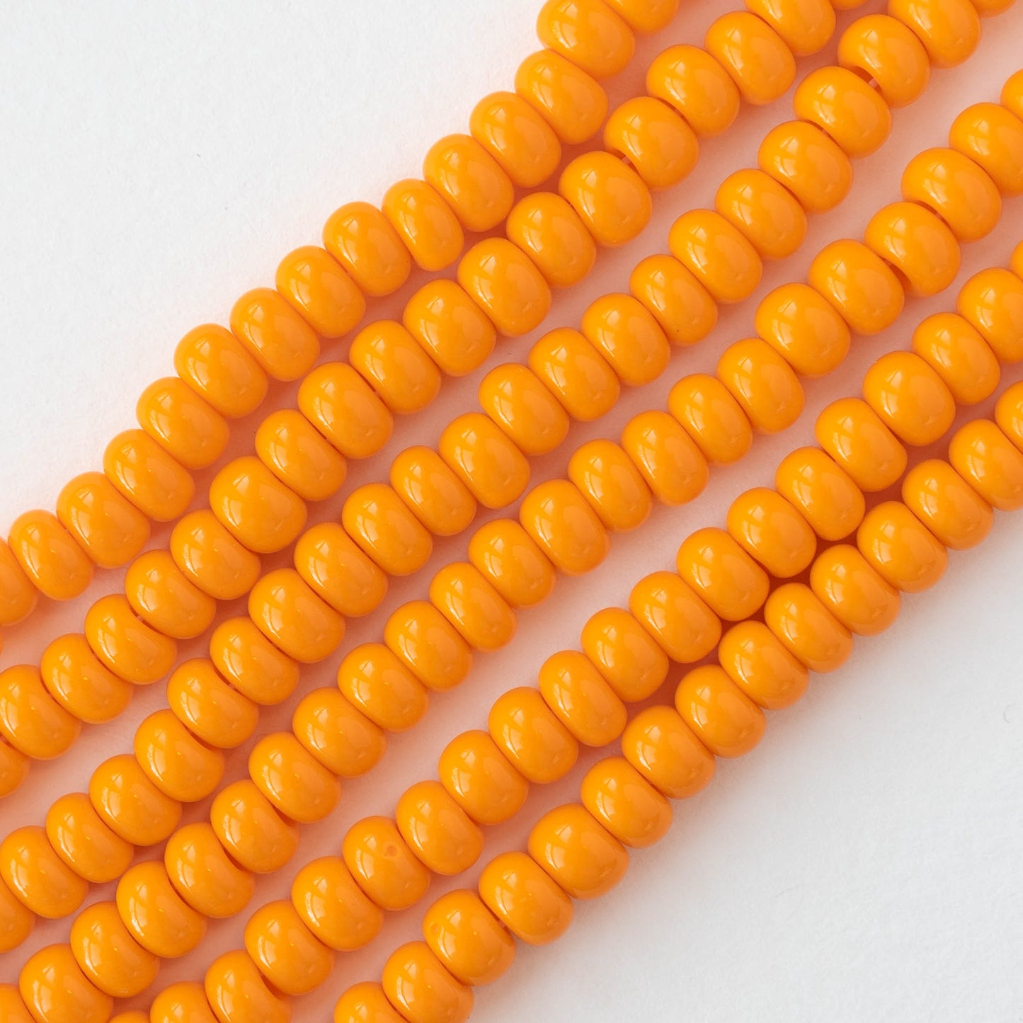 Size 1/0 Glass Seed Beads - Opaque Light Orange - 20 inches