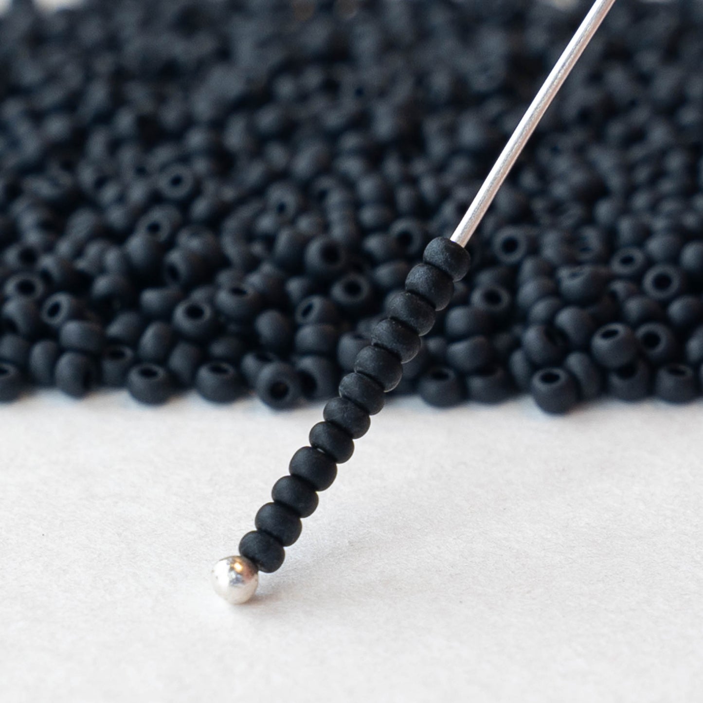 Load image into Gallery viewer, 11/0 Seed Beads - Opaque Jet Black Matte - 24 gram Tube
