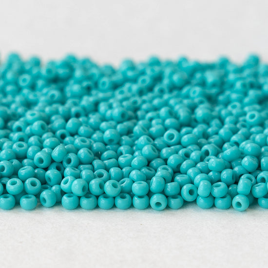 11/0 Seed Beads - Opaque Green Turquoise - 24 gram Tube