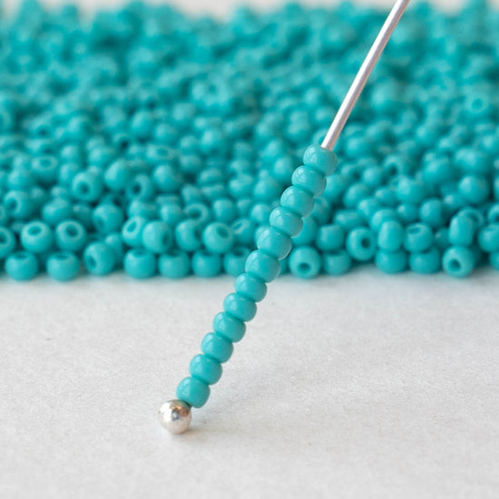 11/0 Seed Beads - Opaque  Blue Green Turquoise - 24 gram Tube