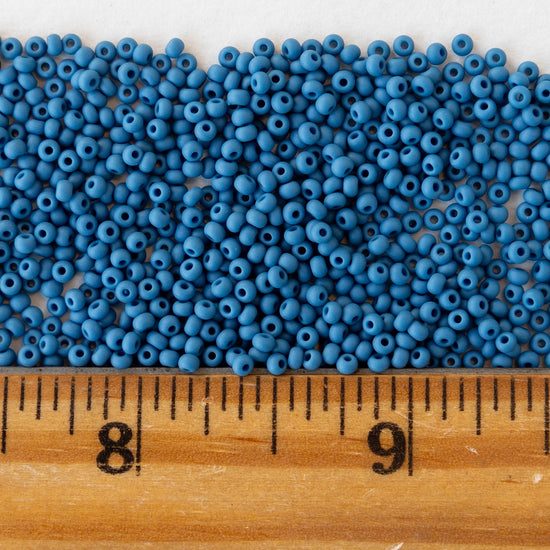 11/0 Seed Beads - Opaque Matte Denim Blue - 24 grams