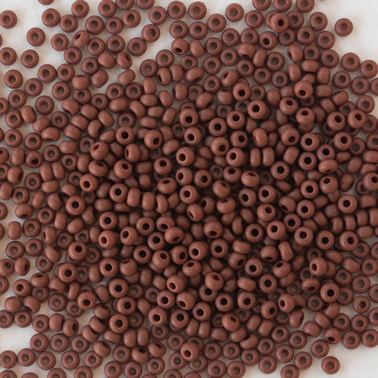 11/0 Seed Beads - Opaque Brown Matte - 24 grams