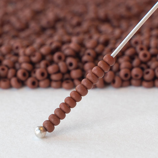 11/0 Seed Beads - Opaque Brown Matte - 24 grams