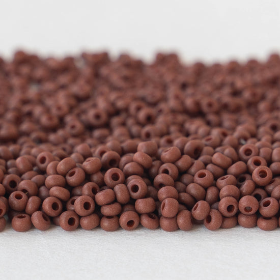 11/0 Seed Beads - Opaque Brown Matte - 24 grams