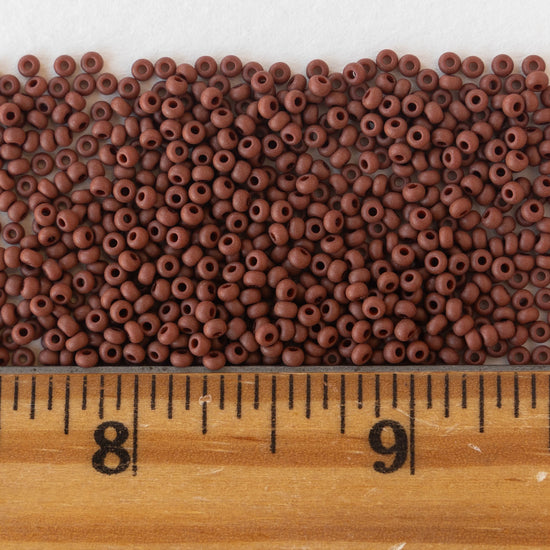 11/0 Seed Beads - Opaque Brown Matte - 24 grams