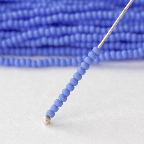 11/0 Seed Beads - Periwinkle Blue Matte - 6 strands