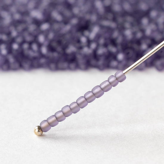 11/0 Glass Seed Beads - Frosted Sugar Purple - 20 grams