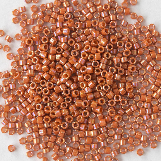 11/0 Delica Seed Beads - Glazed  Burnt Orange - 2 Inch Tube