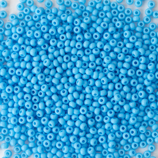 11/0 Seed Beads - Opaque Sky Blue Turquoise - 24 gram Tube