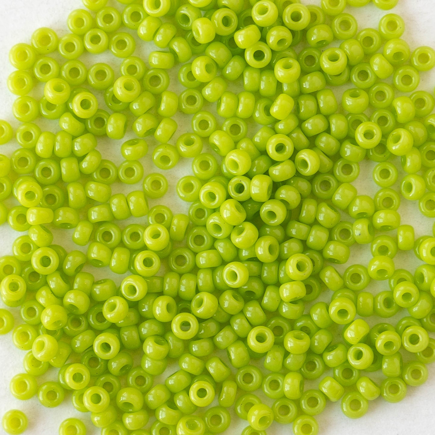 11/0 Glass Seed Beads - Bright Light Green - 25 grams