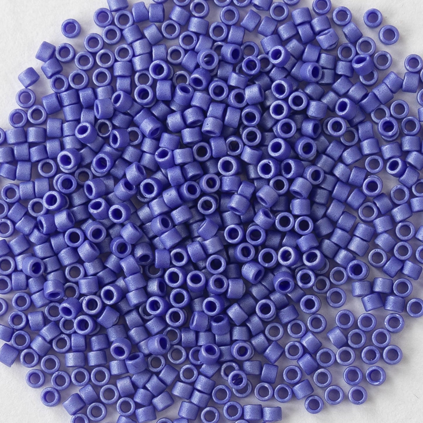 11/0 Delica Seed Beads - Metallic Sapphire Blue Matte - 2 Inch Tube