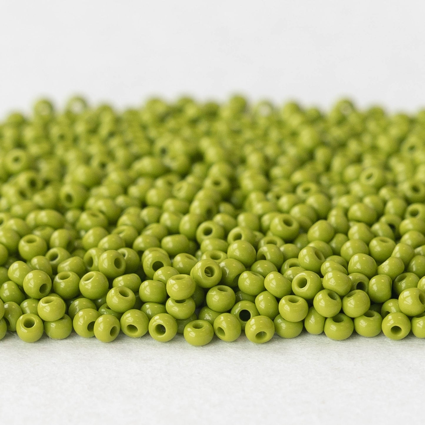 11/0 Seed Beads - Opaque Olive Green - 24 grams