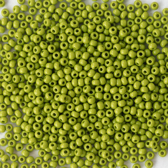 11/0 Seed Beads - Opaque Olive Green - 24 grams